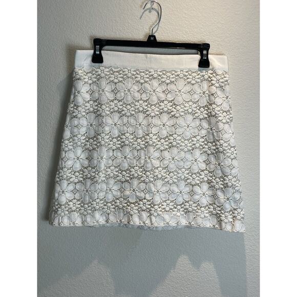 LOFT Dresses & Skirts - Loft , Off White Floral Lace Short Skirt, 10P
